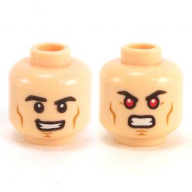 LEGO Head, Flesh, Serious Face and Angry Red Eyes [CLONE]