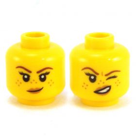 LEGO Head, Thick Black Eyebrows and Moustache, Wink, Smile with Teeth [CLONE] [CLONE]