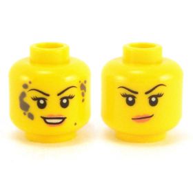 LEGO Head, Female, Smiling, Dirty