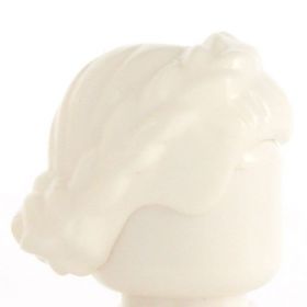 LEGO Hair, Female Short Braided with small hole, White