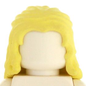 LEGO Hair, Female, Long and Wavy, Sides Pulled Back, Light Yellow (Rubber)