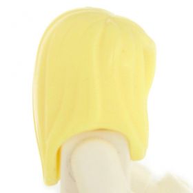 LEGO Hair, Female, Long and Straight, Parted on Side, Light Yellow