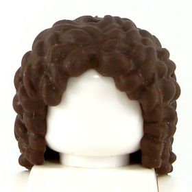 LEGO Hair, Female, Long and Curly, Dark Brown (rubber)