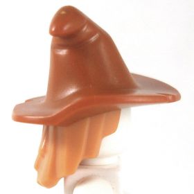 LEGO Hair, Female, Mid-Length, Light Brown with Dark Orange Hat
