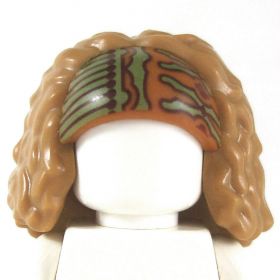 LEGO Hair, Female, Long and Wavy, Dark Orange Headband, Light Brown