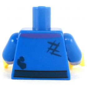 LEGO Torso, Blue with Planet Design, Dirt and Stains