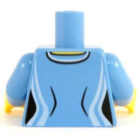 LEGO Torso, Female, Medium Blue Shirt with Shell Necklace