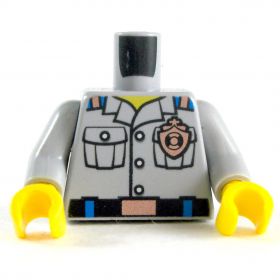 LEGO Torso, Gray Shirt with Pockets, Badge