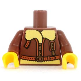 LEGO Torso, Brown Jacket with Fleece Collar, Belt