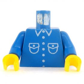 LEGO Torso, Blue Shirt, Pockets, Buttons