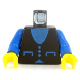 LEGO Torso, Black Vest over Blue Shirt
