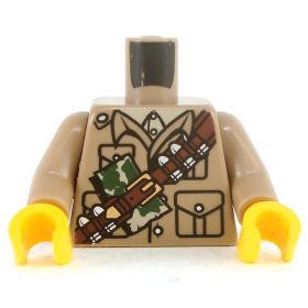 LEGO Torso, Dark Tan Shirt with Strap and Map