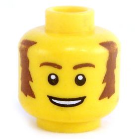 LEGO Head, Brown Sideburns, Smile