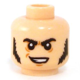 LEGO Head, Black Sideburns, Smile
