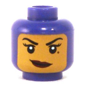 LEGO Head, Female, Medium Flesh, Purple Balaclava