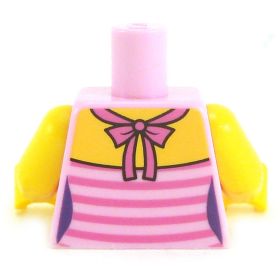 LEGO Torso, Female, Pink Stripes with Flower Pattern