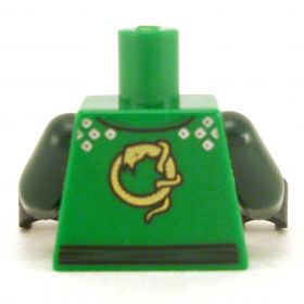 LEGO Green Keikogi with Dark Green Arms, Studs [CLONE]