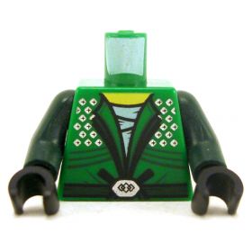 LEGO Torso, Green Keikogi with Dark Green Arms, Studs