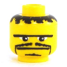 LEGO Head, Wide Mouth and Goatee with Stubble, Unibrow [CLONE]