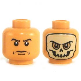 LEGO Head, Medium Flesh, Frowning/Skull Mask