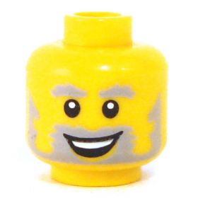 LEGO Head, Gray Beard, Happy