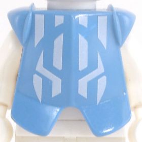 LEGO Breastplate with Leg Protection, Light Blue with White Pattern