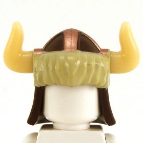 LEGO Laether and Copper Helmet with Neck Protection, Fur, Horns