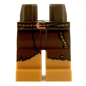 LEGO Legs, Dark Brown Skirt or Shirt Bottom Over Light Brown Boots