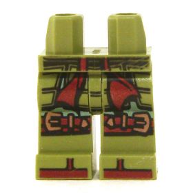 LEGO Legs, Olive Green with Straps, Dark Red Sash