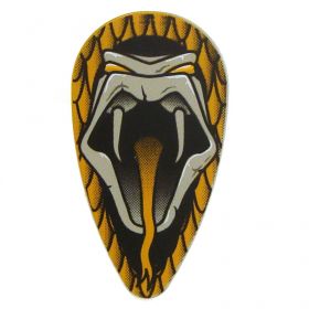 LEGO Ovoid Shield with Open Mouth Snake Head, Bright Light Orange Eyes and Tongue Pattern