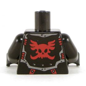 LEGO Torso, Black Arms and Chest, Red Skull on Back
