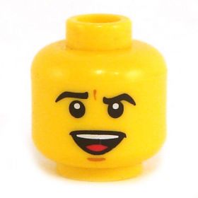 LEGO Head, Raised Eyebrow, Open Mouth