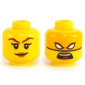 LEGO Head, Female with Brown Eyebrows, Orange Mask