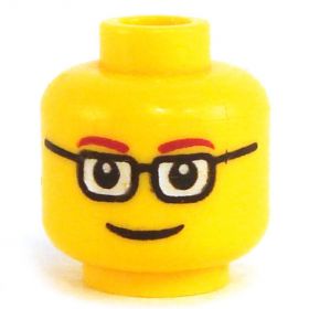 LEGO Head, Glasses, Smile