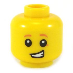 LEGO Head, Small Crooked Smile, Light Eyebrows