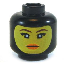 LEGO Head, Female, Blue Eyes, Red Lips, Black Balaclava