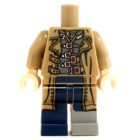 LEGO Dark Tan Trenchcoat, Dark Blue Pants, Prosthetic Leg