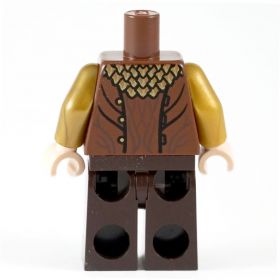 LEGO Green and Brown Leather with Gold Scale Collar Pattern