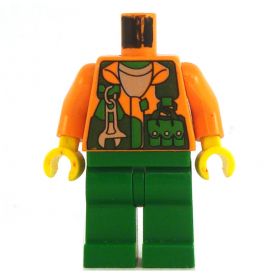 LEGO Green Overalls with Orange Shirt, Tools
