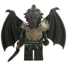 LEGO Half-Dragon, Black (Half-Black Dragon Veteran), Pointed Tail