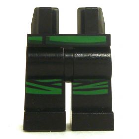 LEGO Legs, Black with Green Knee Wraps