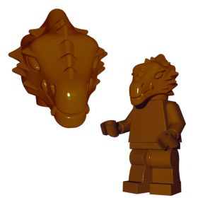 LEGO Head, Dragonborn or Half Dragon, Brown