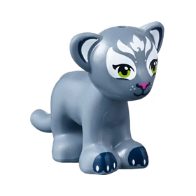 LEGO Cat (or Tiger Cub), Sand Blue with White Facial Markings