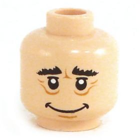 LEGO Head, Large Smile, Wrinkles Under Eyes