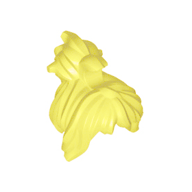 LEGO Hair, Female, Messy Ponytail w/Bangs and Clip, Light Yellow