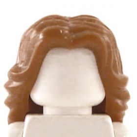 LEGO Hair, Female, Mid-length with Wavy Center Part, Reddish Brown