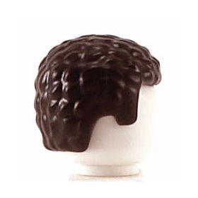 LEGO Hair, Short with Curly Texture, Dark Brown