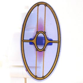LEGO Shield, Oval, Transparent Purple with Gold Lines