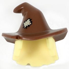 LEGO Hair, Female, Mid-Length, Blonde with Patched Brown Hat
