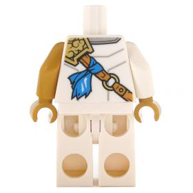 LEGO White Layered Outfit with Shoulder Armor, Blue Sash